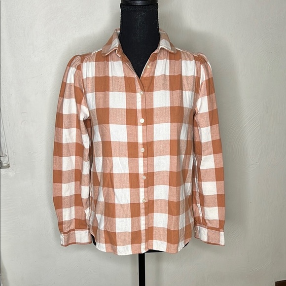Loft Plaid Checkered Button Down Top Size XS - Picture 1 of 6